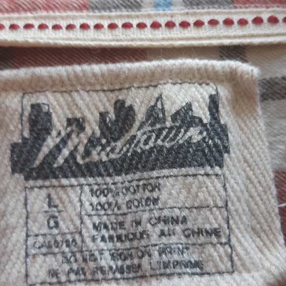 Midtown Plaid Shirt Button Down Short Sleeve Red White Mens Size L - Picture 13 of 13